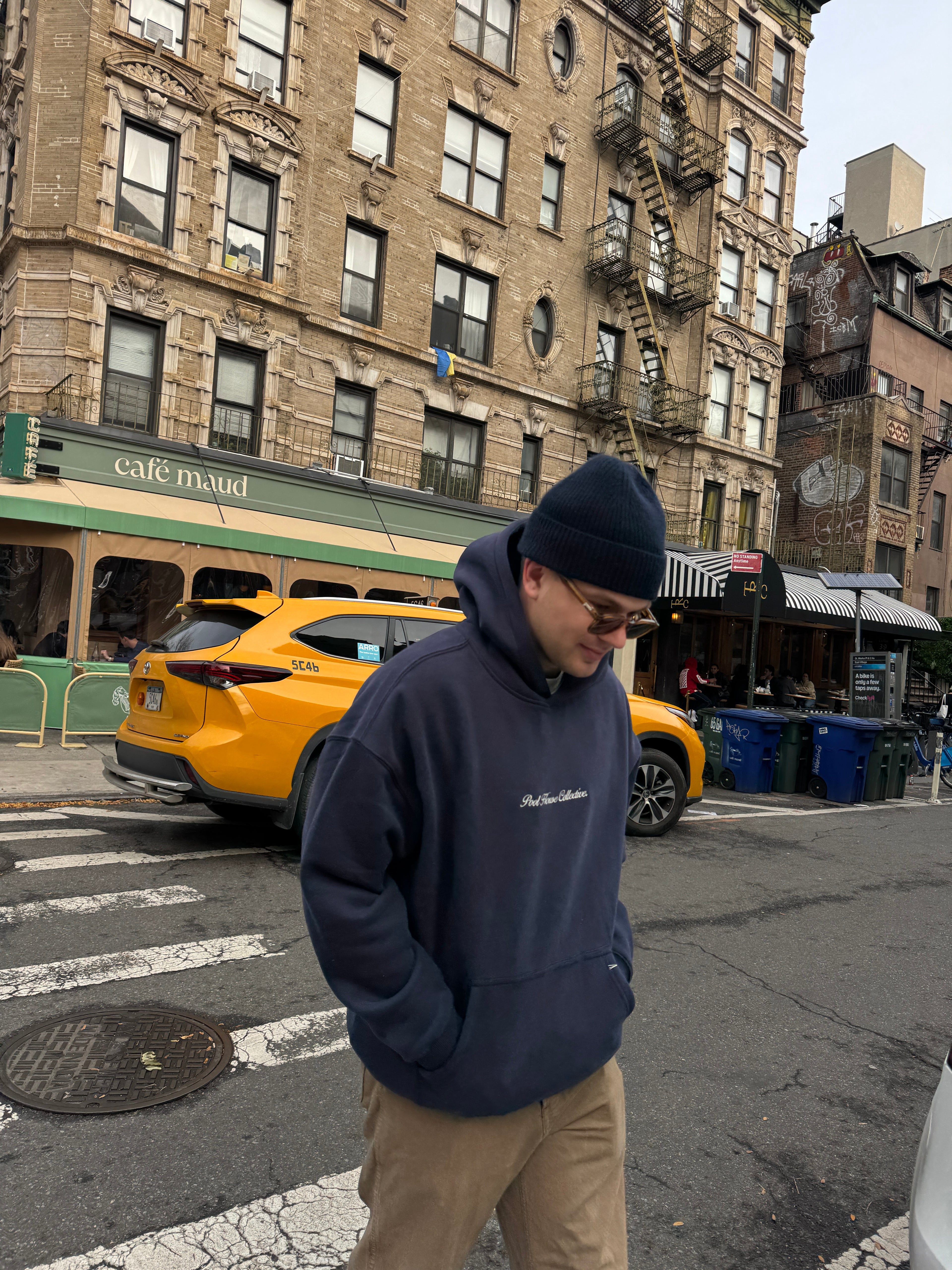 Oversized Embroidered Script Hoodie