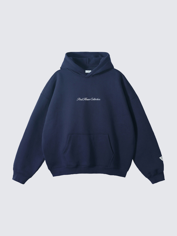 Oversized Embroidered Script Hoodie